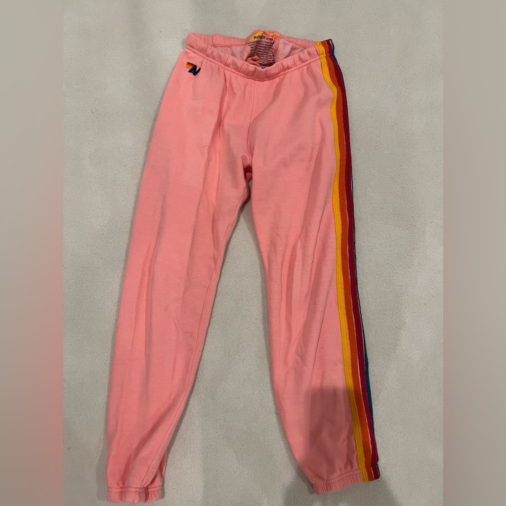 Aviator Nation Light Pink Classic stripe Sweatpants. Size XL.